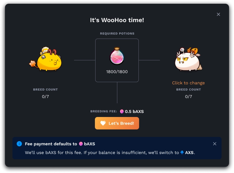 Axie Infinity, Bonded AXS "bAXS" released - a dedicated token within Axie for breeding, rune forging, and staking.